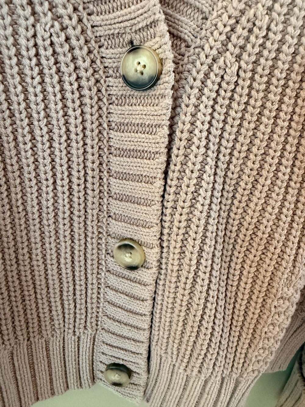 Abercrombie & Fitch Oversized Seed Stitch V-Neck Cardigan - Picture 3 of 4